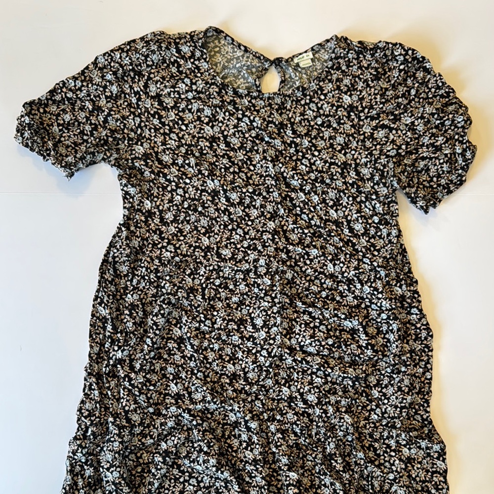Floral Black and White Kids Dress